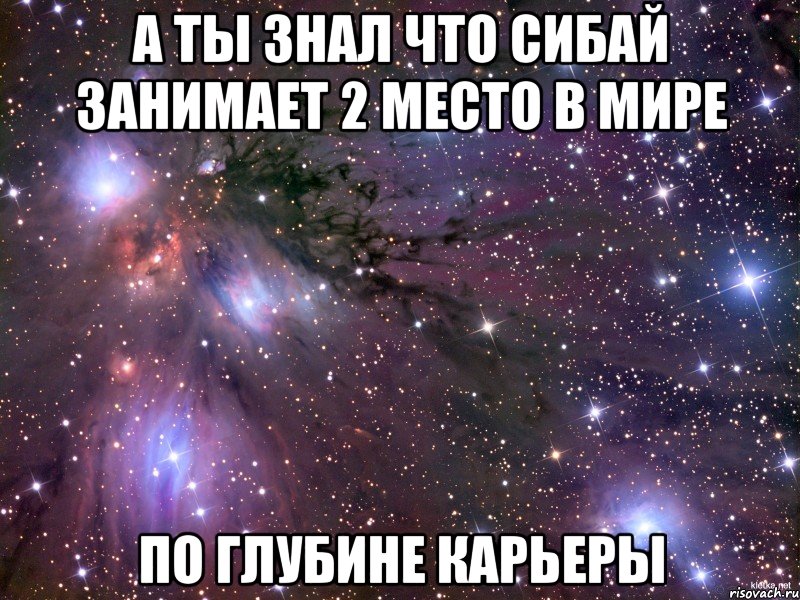 а ты знал что сибай занимает 2 место в мире по глубине карьеры, Мем Космос