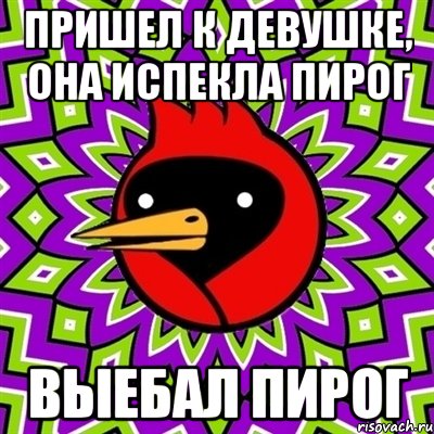 пришел к девушке, она испекла пирог выебал пирог, Мем Омская птица