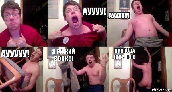  ауууу! аууууу! аууууу! я рижий вовк!!! природа кличе!!!, Комикс  Печалька 90лвл