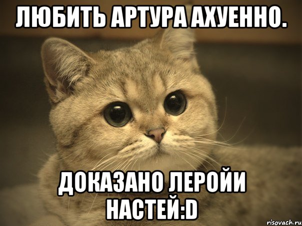 любить артура ахуенно. доказано леройи настей:d, Мем Пидрила ебаная котик