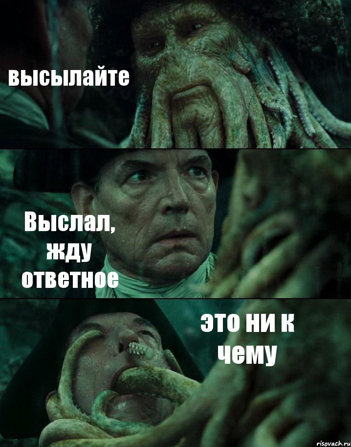 высылайте Выслал, жду ответное это ни к чему