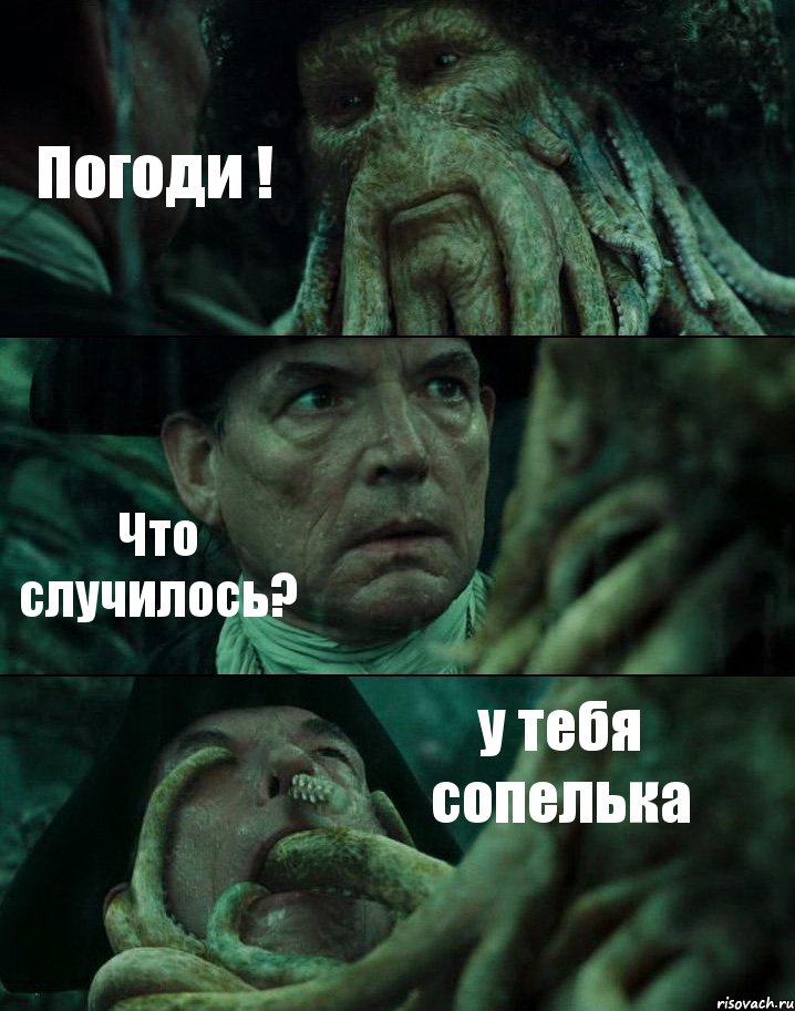 Погоди ! Что случилось? у тебя сопелька