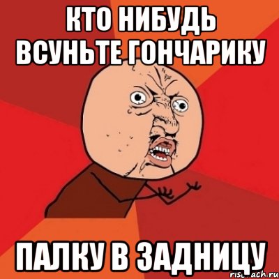 кто нибудь всуньте гончарику палку в задницу, Мем Почему