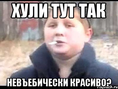 хули тут так невъебически красиво?, Мем поцык