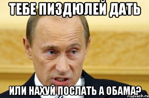 тебе пиздюлей дать или нахуй послать а обама?, Мем путин