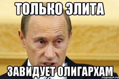 только элита завидует олигархам, Мем путин
