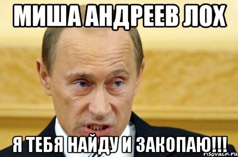 миша андреев лох я тебя найду и закопаю!!!, Мем путин