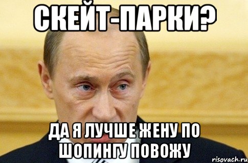 скейт-парки? да я лучше жену по шопингу повожу, Мем путин