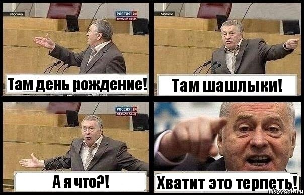 Там день рождение! Там шашлыки! А я что?! Хватит это терпеть!, Комикс с Жириновским