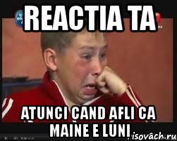 reactia ta atunci cand afli ca maine e luni, Мем  Сашок Фокин