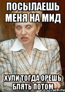 посылаешь меня на мид хули тогда орешь блять потом