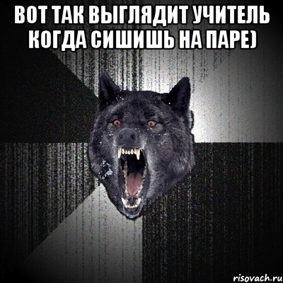 вот так выглядит учитель когда сишишь на паре) , Мем Сумасшедший волк