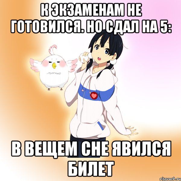 к экзаменам не готовился. но сдал на 5: в вещем сне явился билет, Мем Тичичный Есенин Жен