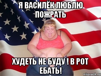 я василёк люблю пожрать худеть не буду ! в рот ебать!, Мем Толстая американка