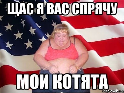 щас я вас спрячу мои котята, Мем Толстая американка
