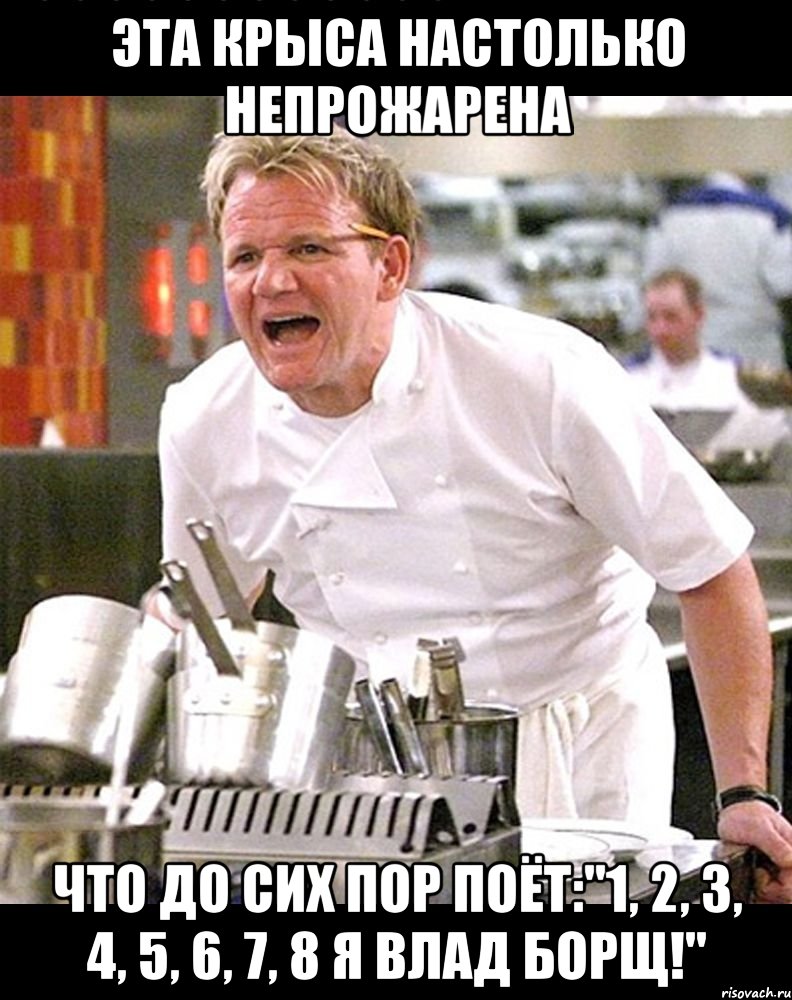 эта крыса настолько непрожарена что до сих пор поёт:"1, 2, 3, 4, 5, 6, 7, 8 я влад борщ!"