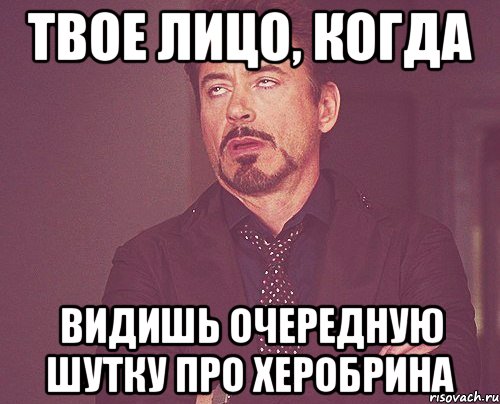 твое лицо, когда видишь очередную шутку про херобрина, Мем твое выражение лица