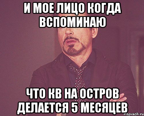 и мое лицо когда вспоминаю что кв на остров делается 5 месяцев, Мем твое выражение лица