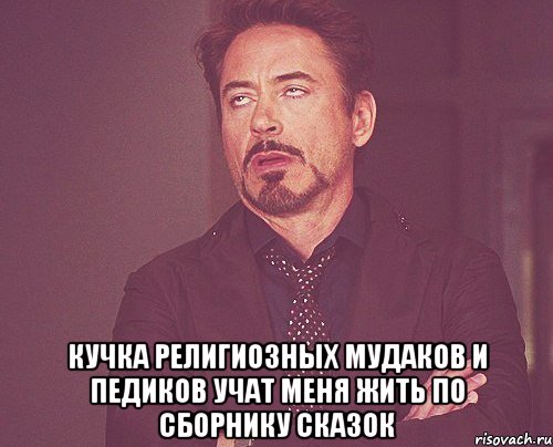  кучка религиозных мудаков и педиков учат меня жить по сборнику сказок, Мем твое выражение лица