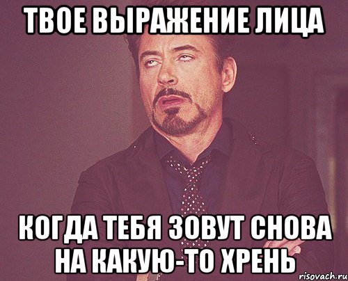 твое выражение лица когда тебя зовут снова на какую-то хрень, Мем твое выражение лица