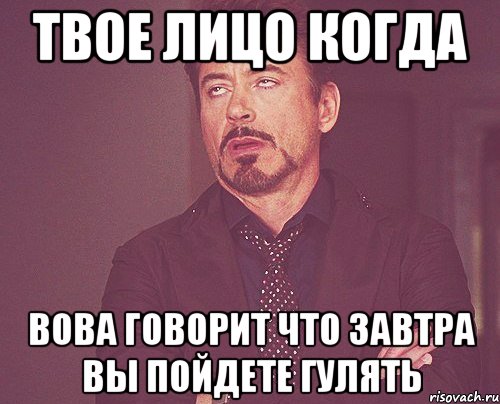 твое лицо когда вова говорит что завтра вы пойдете гулять, Мем твое выражение лица