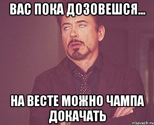 вас пока дозовешся... на весте можно чампа докачать, Мем твое выражение лица