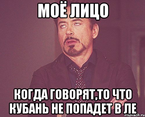 моё лицо когда говорят,то что кубань не попадет в ле, Мем твое выражение лица