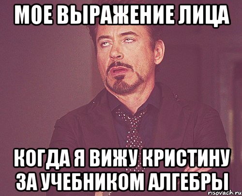 мое выражение лица когда я вижу кристину за учебником алгебры, Мем твое выражение лица