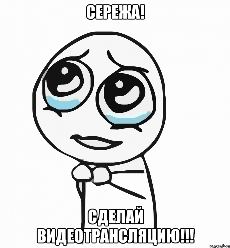 сережа! сделай видеотрансляцию!!!, Мем  ну пожалуйста (please)