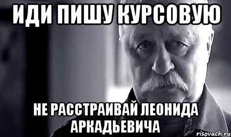 иди пишу курсовую не расстраивай леонида аркадьевича, Мем Не огорчай Леонида Аркадьевича