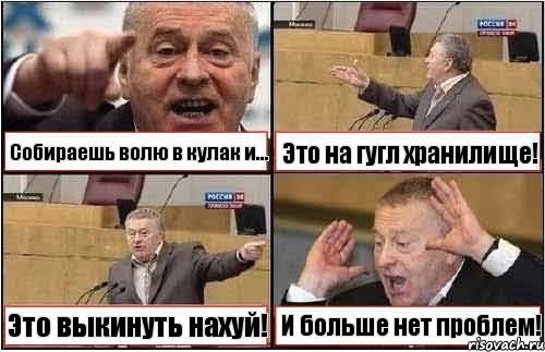 Собираешь волю в кулак и... Это на гугл хранилище! Это выкинуть нахуй! И больше нет проблем!, Комикс жиреновский