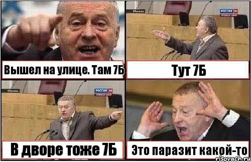 Вышел на улице. Там 7Б Тут 7Б В дворе тоже 7Б Это паразит какой-то, Комикс жиреновский