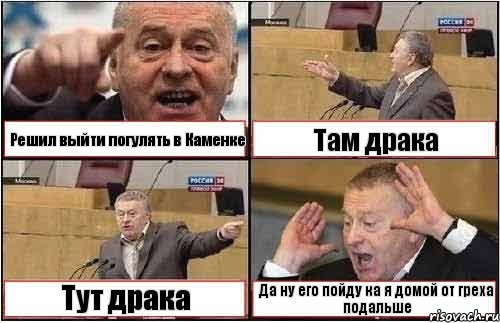 Решил выйти погулять в Каменке Там драка Тут драка Да ну его пойду ка я домой от греха подальше, Комикс жиреновский