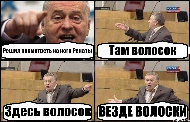 Решил посмотреть на ноги Ренаты Там волосок Здесь волосок ВЕЗДЕ ВОЛОСКИ, Комикс Жириновский