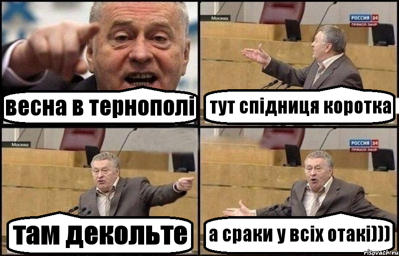 весна в тернополі тут спідниця коротка там декольте а сраки у всіх отакі))), Комикс Жириновский