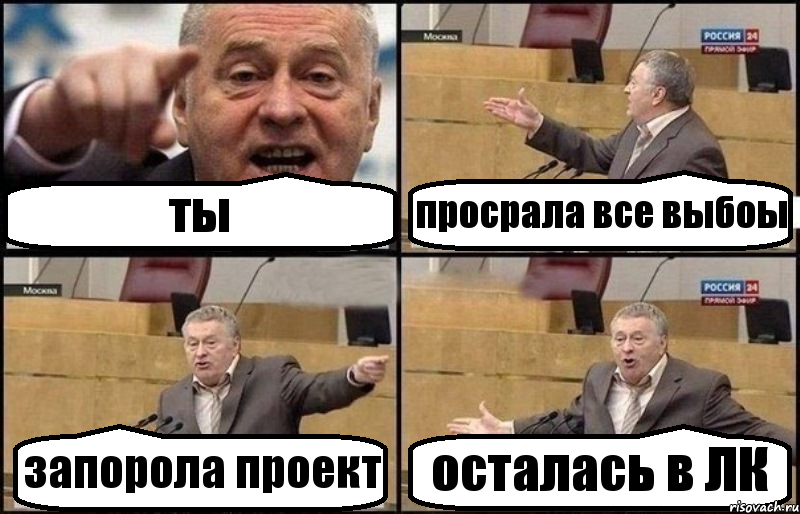 ты просрала все выбоы запорола проект осталась в ЛК, Комикс Жириновский