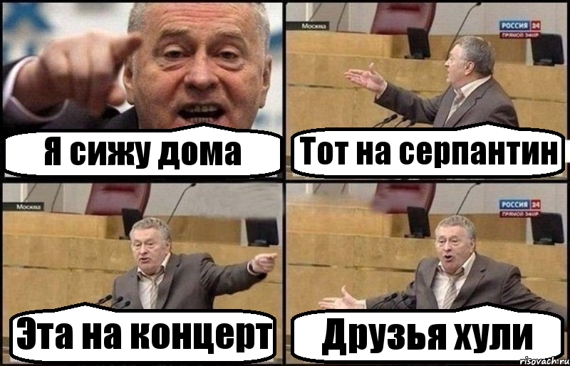 Я сижу дома Тот на серпантин Эта на концерт Друзья хули, Комикс Жириновский