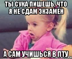 ты сука пишешь, что я не сдам экзамен а сам учишься в пту, Мем 112