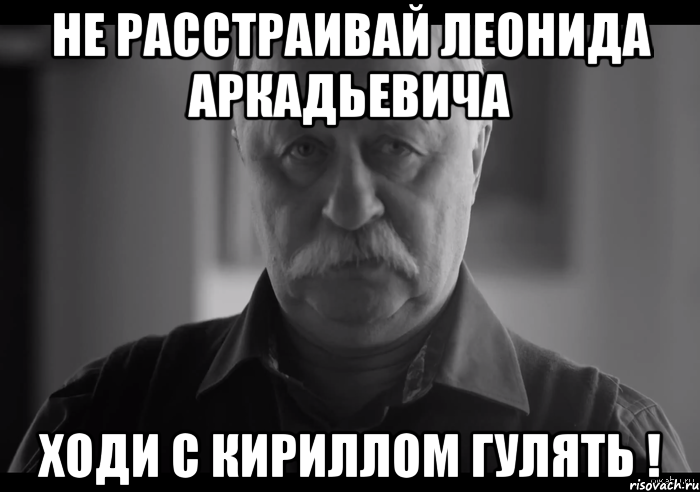 не расстраивай леонида аркадьевича ходи с кириллом гулять !, Мем Не огорчай Леонида Аркадьевича