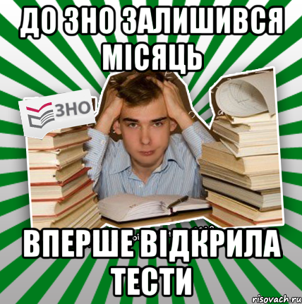 до зно залишився місяць вперше відкрила тести