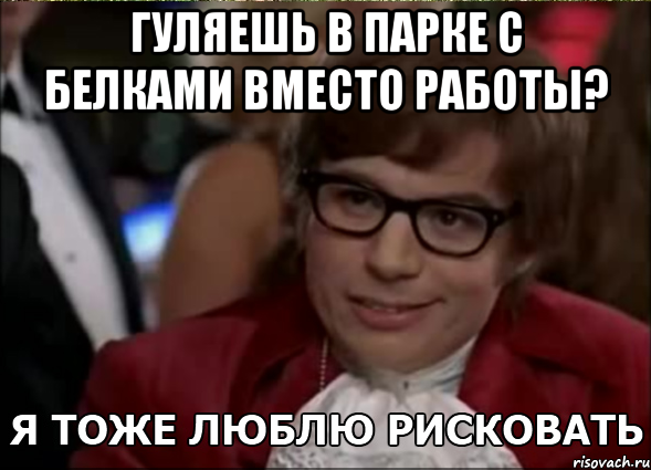 гуляешь в парке с белками вместо работы? , Мем 3