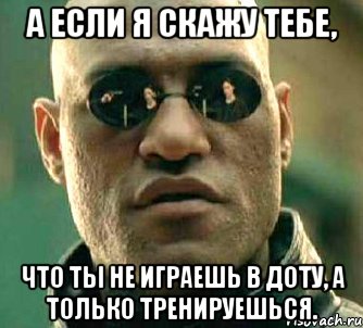 а если я скажу тебе, что ты не играешь в доту, а только тренируешься., Мем  а что если я скажу тебе