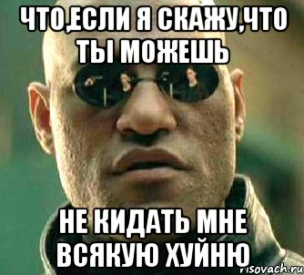 что,если я скажу,что ты можешь не кидать мне всякую хуйню, Мем  а что если я скажу тебе