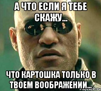 а что если я тебе скажу... что картошка только в твоем воображении..., Мем  а что если я скажу тебе