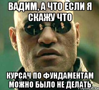 вадим, а что если я скажу что курсач по фундаментам можно было не делать, Мем  а что если я скажу тебе