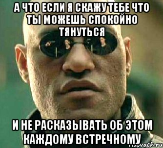 а что если я скажу тебе что ты можешь спокойно тянуться и не расказывать об этом каждому встречному, Мем  а что если я скажу тебе