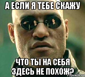 а если я тебе скажу что ты на себя здесь не похож?, Мем  а что если я скажу тебе