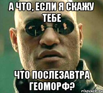 а что, если я скажу тебе что послезавтра геоморф?, Мем  а что если я скажу тебе