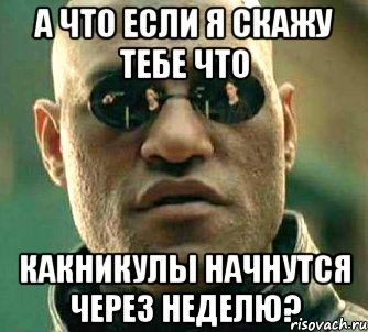 а что если я скажу тебе что какникулы начнутся через неделю?, Мем  а что если я скажу тебе