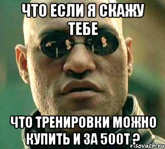 что если я скажу тебе что тренировки можно купить и за 500т ?, Мем  а что если я скажу тебе